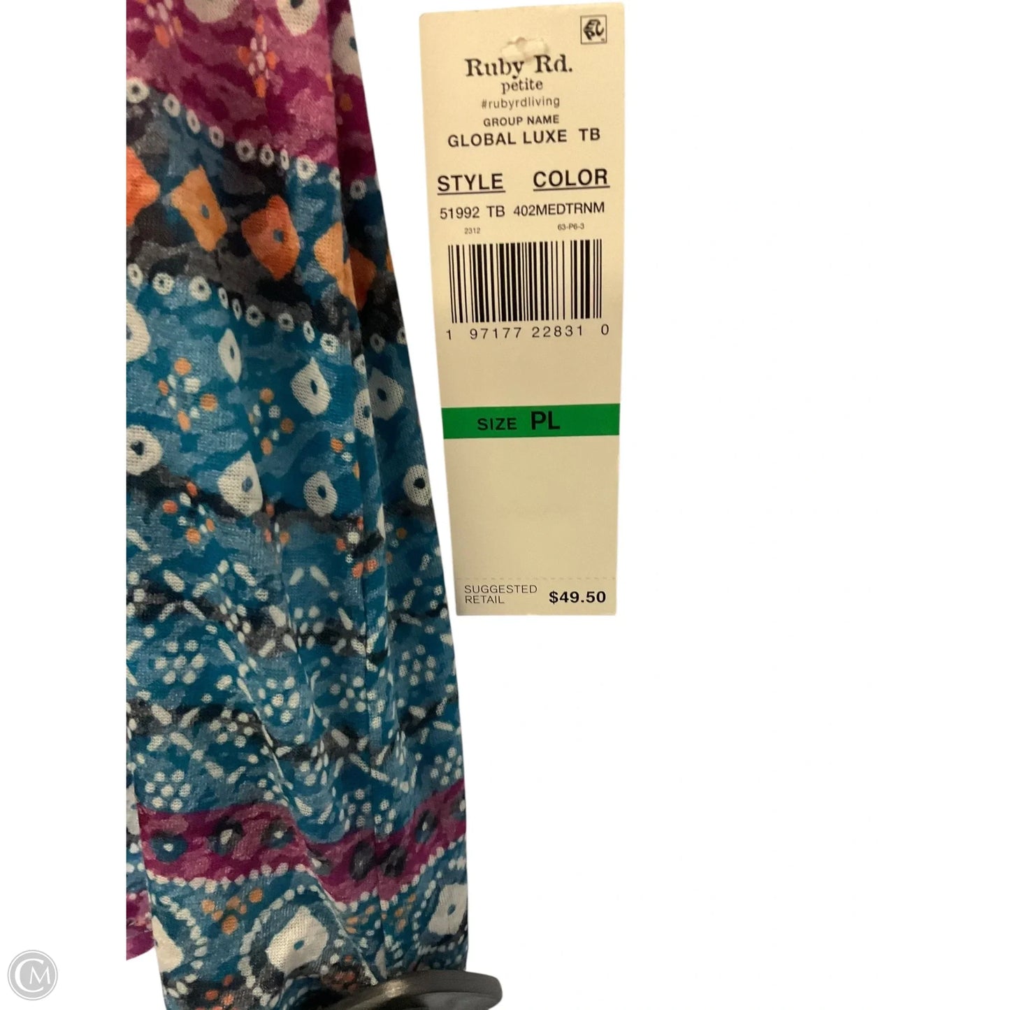 Top Short Sleeve Basic By Ruby Rd In Blue, Size: L