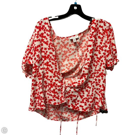Top Short Sleeve Basic By Top Shop In Floral Print, Size: 10