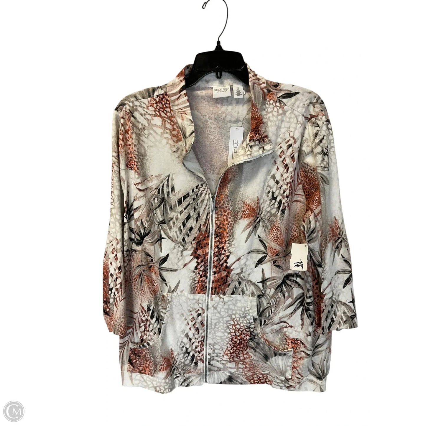 Jacket Shirt By Chicos In Cream, Size: L