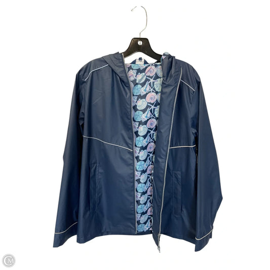 Jacket Windbreaker By Simply Southern In Blue, Size: S