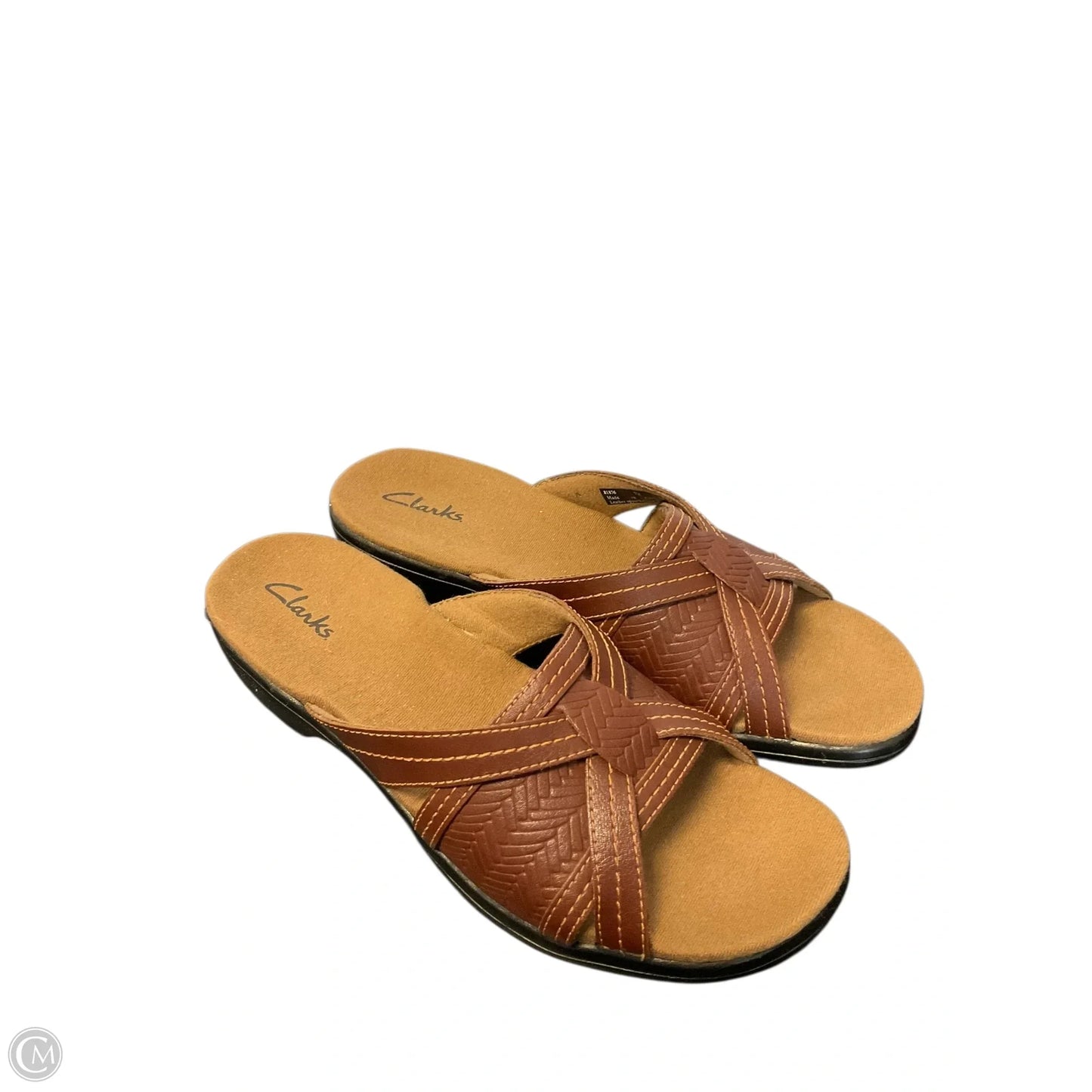 Sandals Heels Wedge By Clarks In Brown, Size: 7