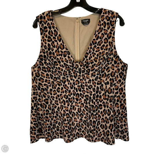 Top Sleeveless Designer By Kate Spade In Animal Print, Size: 14