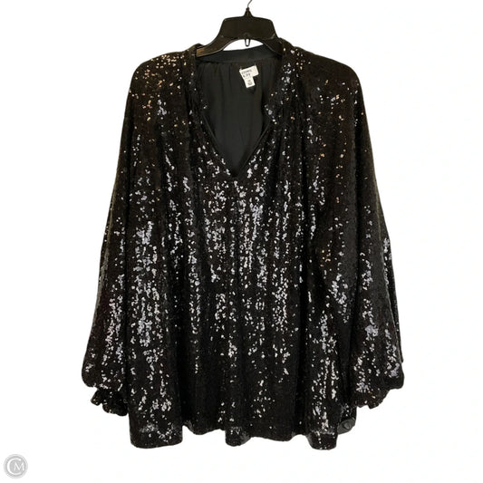 Top Long Sleeve By Crown And Ivy In Black, Size: 3x