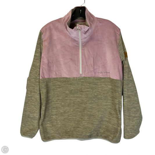 Sweatshirt Collar By Simply Southern In Pink, Size: L