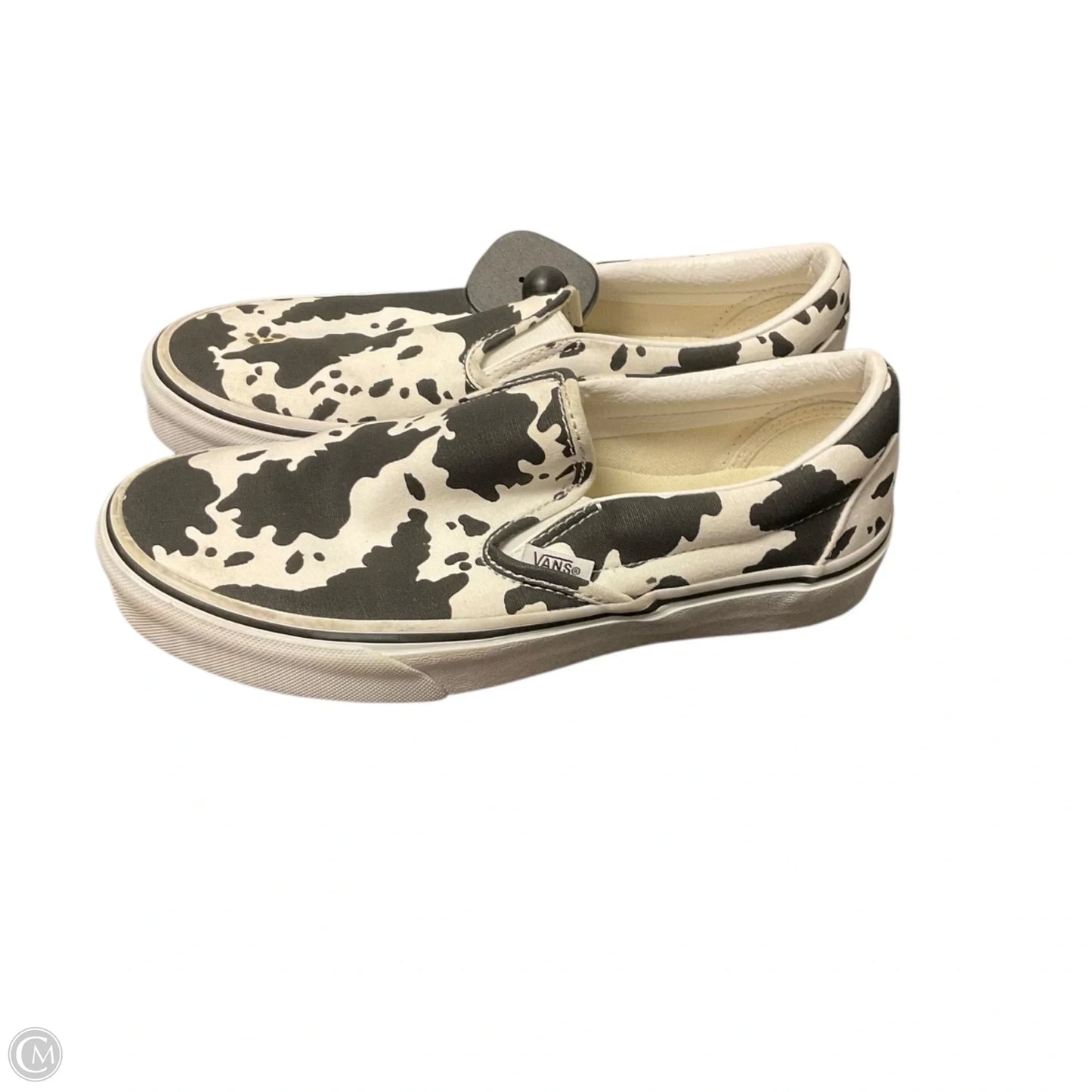 Shoes Flats By Vans In Black & White, Size: 7