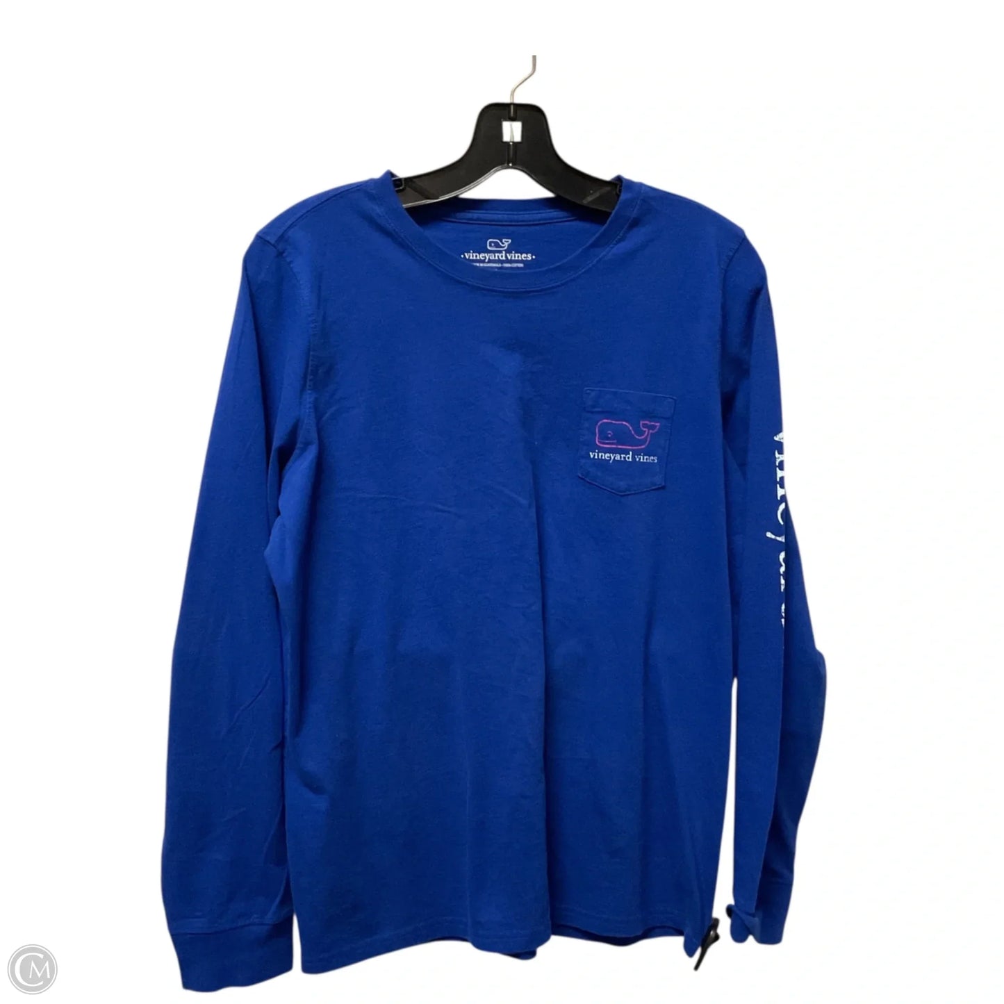 Top Long Sleeve Basic By Vineyard Vines In Blue, Size: L