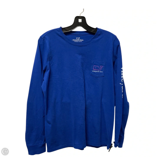 Top Long Sleeve Basic By Vineyard Vines In Blue, Size: L