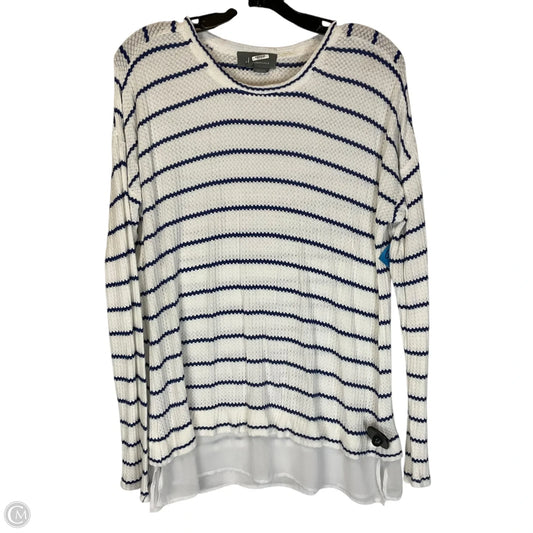 Top Long Sleeve Basic By Anthropologie In Striped Pattern, Size: L
