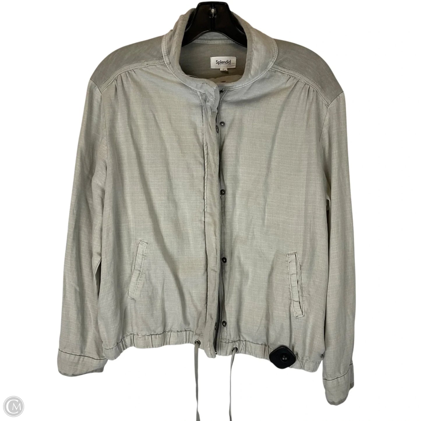 Jacket Shirt By Splendid In Grey, Size: M