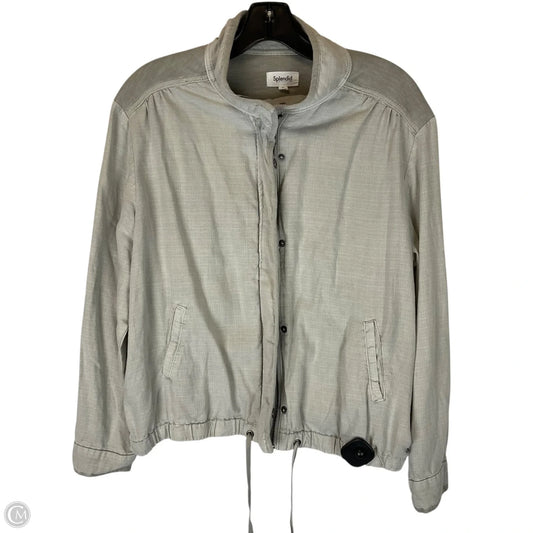 Jacket Shirt By Splendid In Grey, Size: M