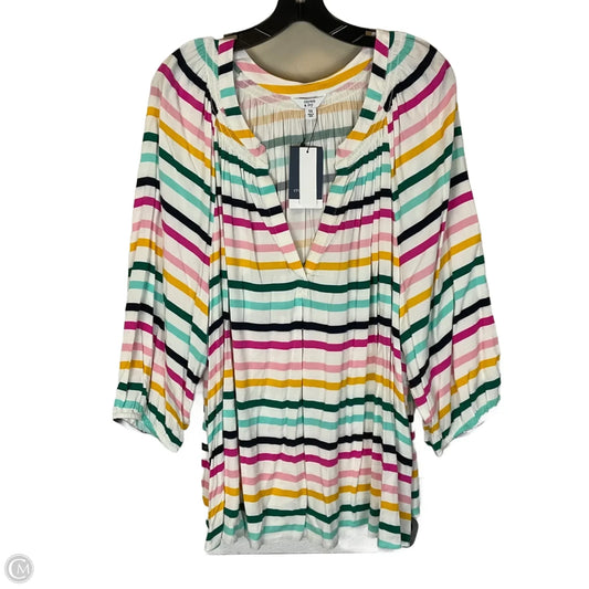 Top Long Sleeve By Crown And Ivy In Striped Pattern, Size: 3x