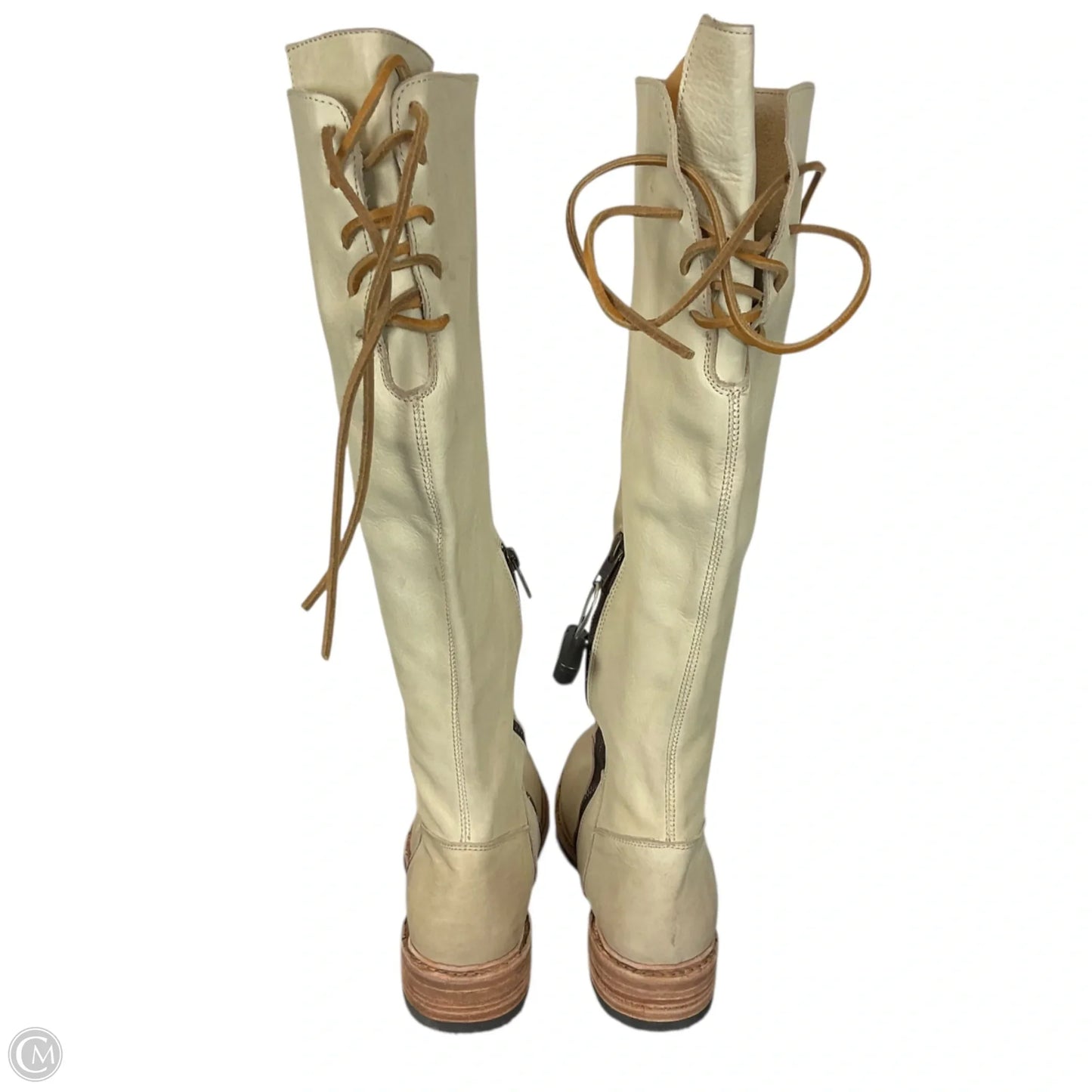 Boots Knee Flats By Bed Stu In Cream, Size: 8