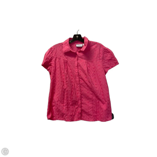 Top Short Sleeve By Croft And Barrow In Pink, Size: L