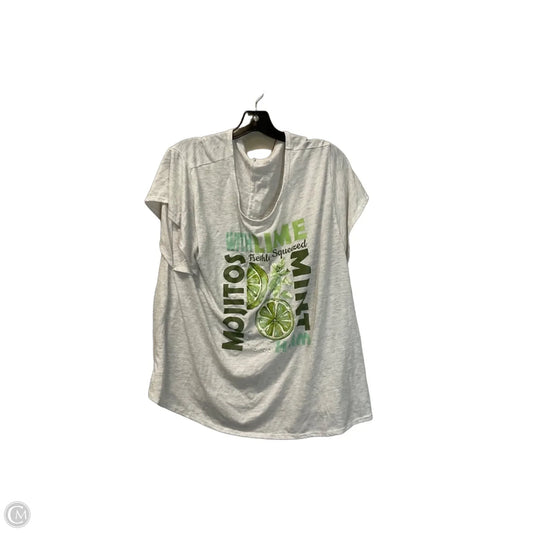 Top Short Sleeve Basic By Cato In Grey, Size: Xxl
