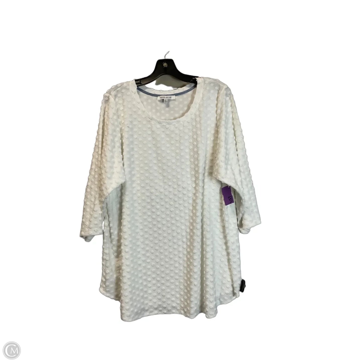 Top 3/4 Sleeve By Rose And Olive In White, Size: 2x