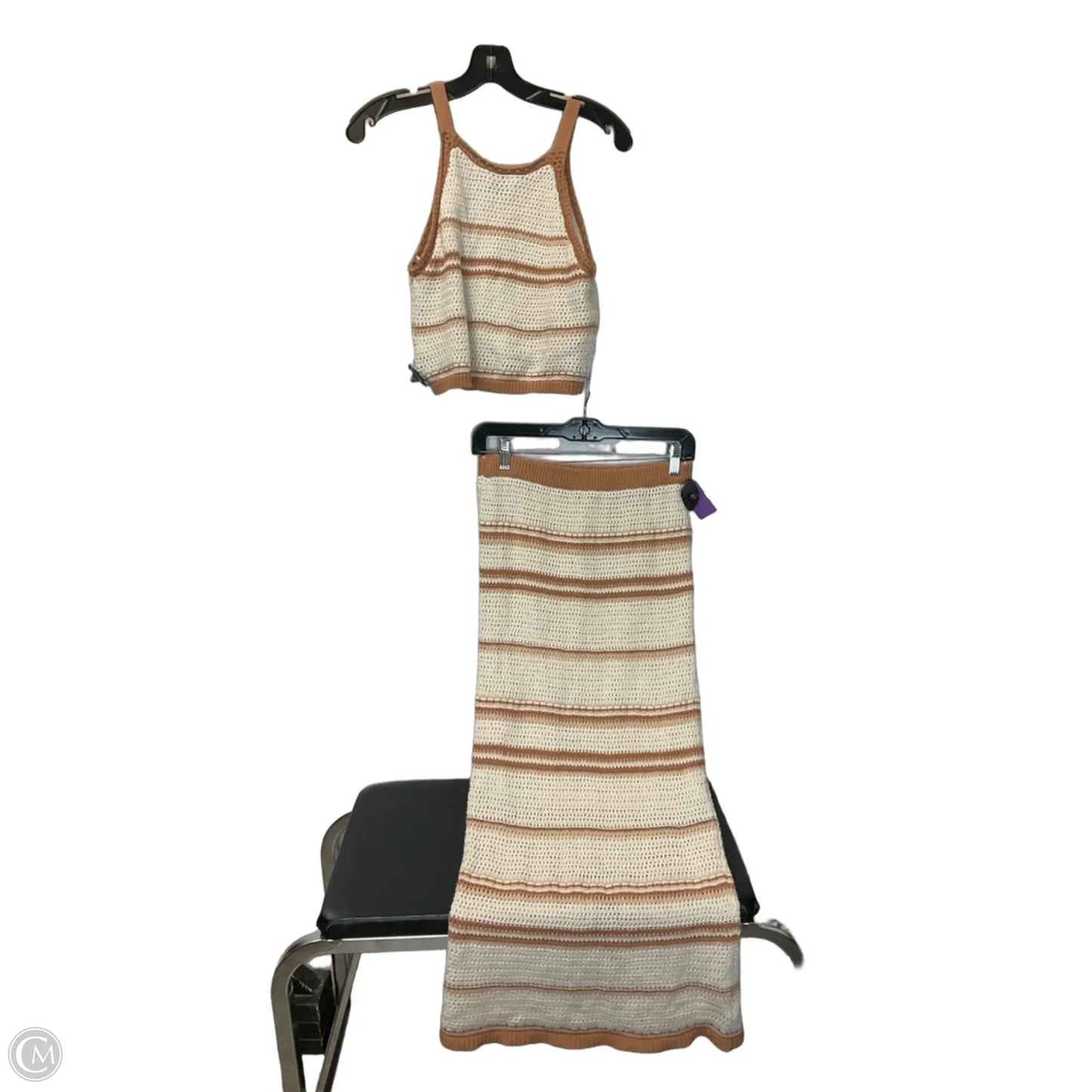 Skirt Set 2pc By Freshman In Cream, Size: M