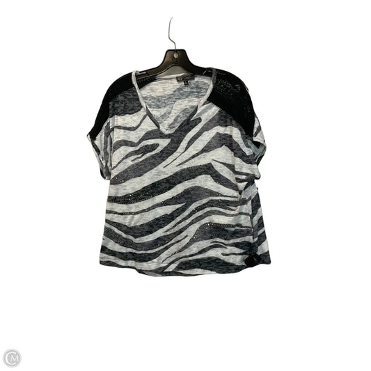 Top Short Sleeve Basic By Dg2 In Animal Print, Size: L