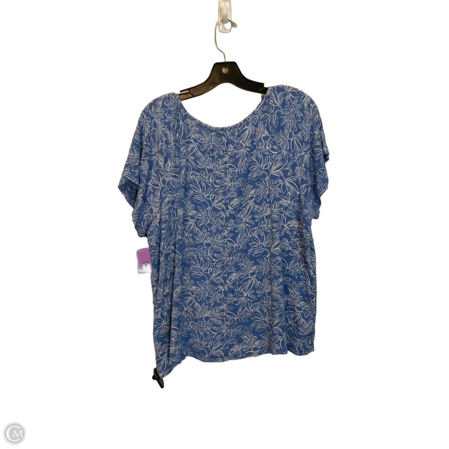 Top Short Sleeve By Loft In Blue, Size: L