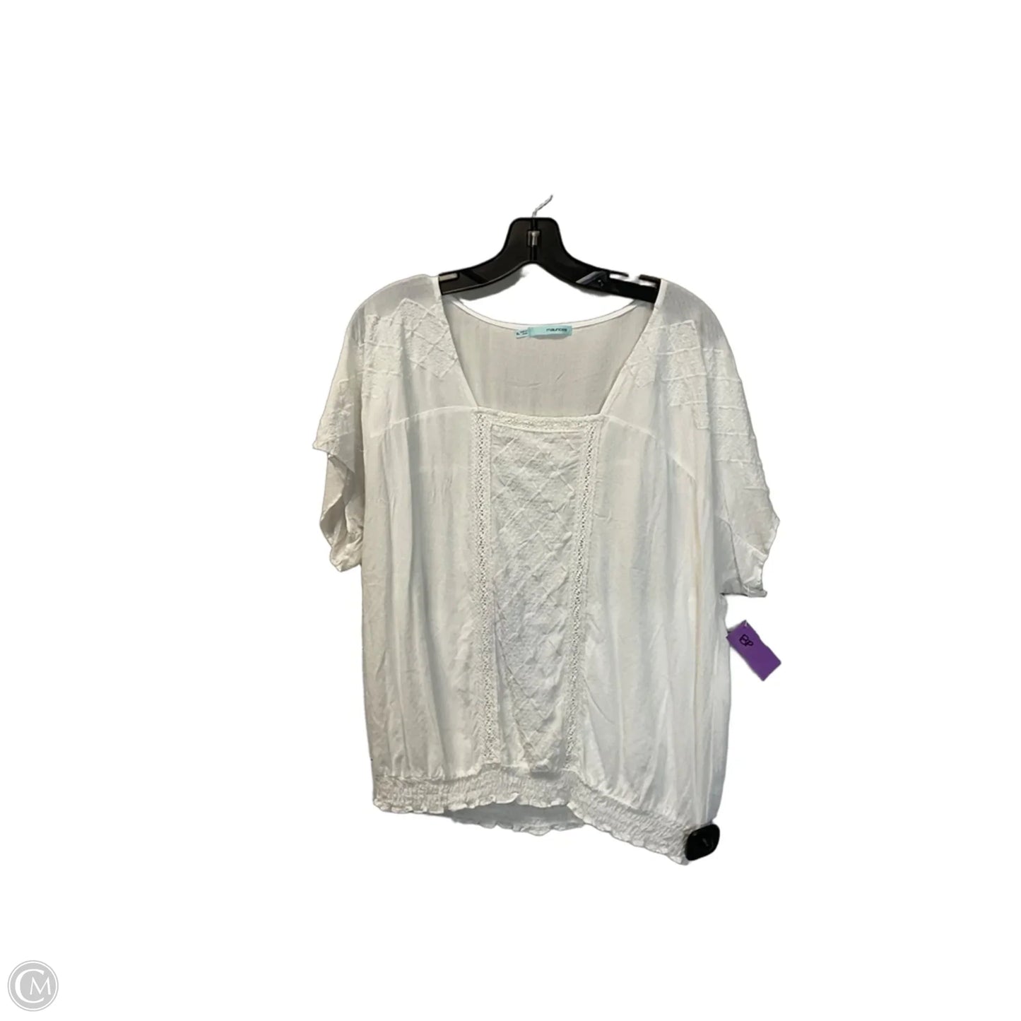 Top Short Sleeve By Maurices In White, Size: Xl