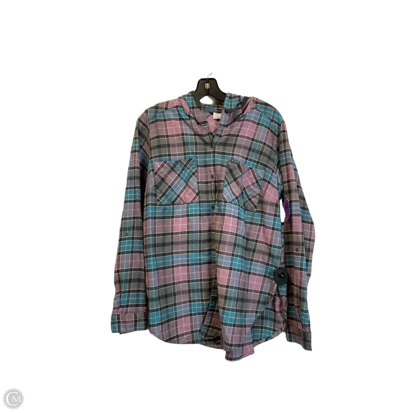 Top Long Sleeve By Columbia In Plaid Pattern, Size: L
