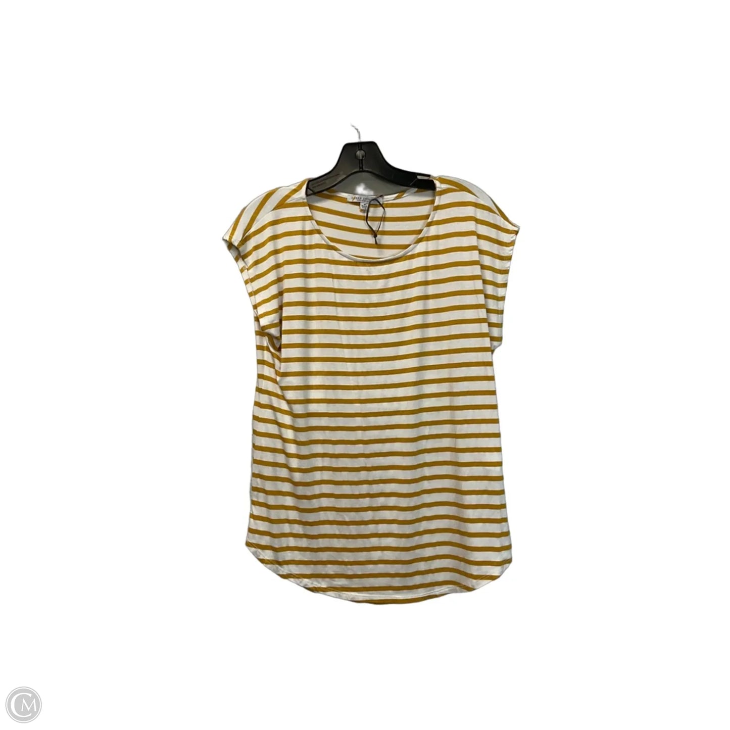 Top Short Sleeve Basic By Green Envelope In Striped Pattern, Size: M
