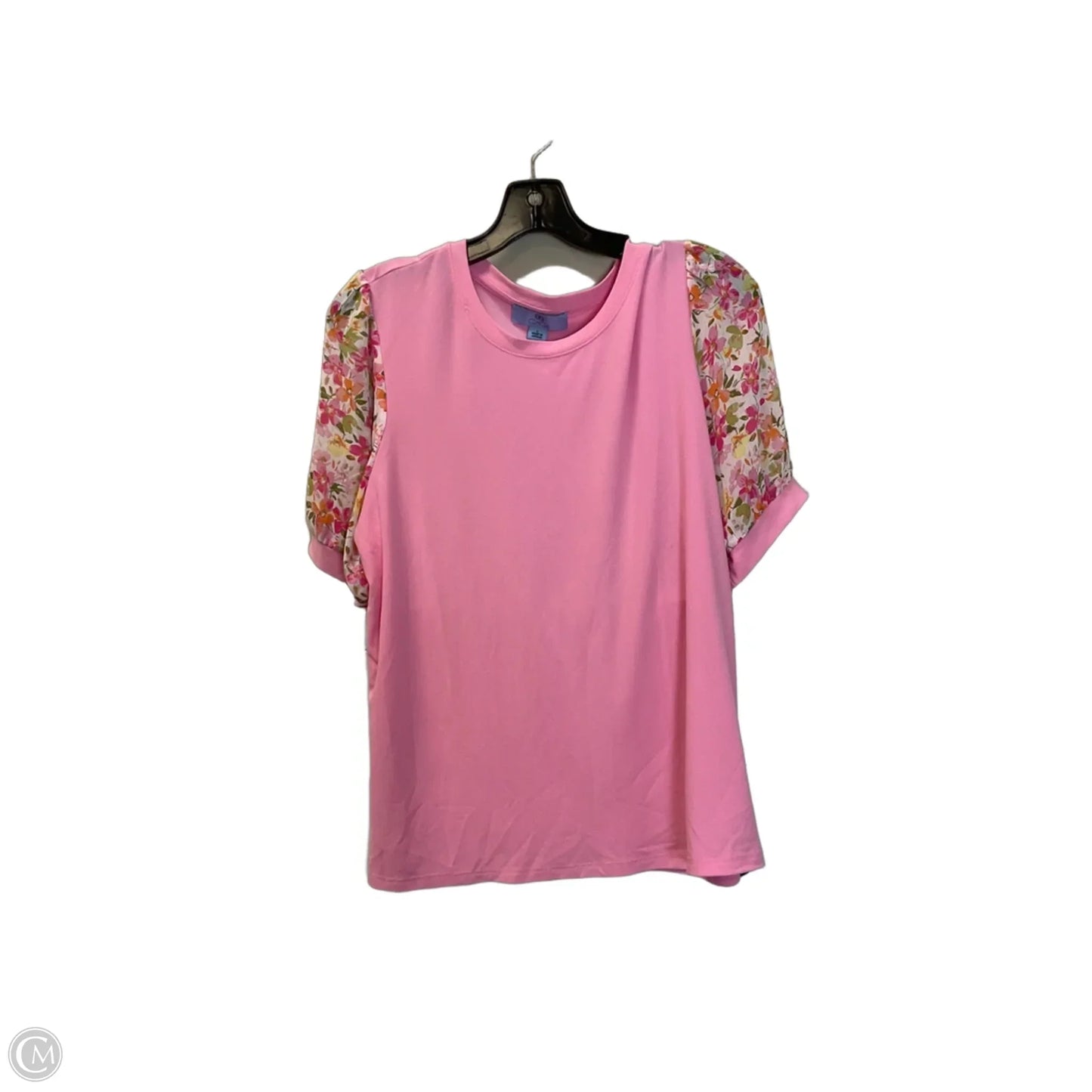 Top Short Sleeve By Cece In Pink, Size: L