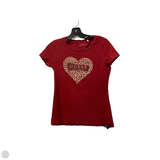 Top Short Sleeve Basic By Guess In Red, Size: M