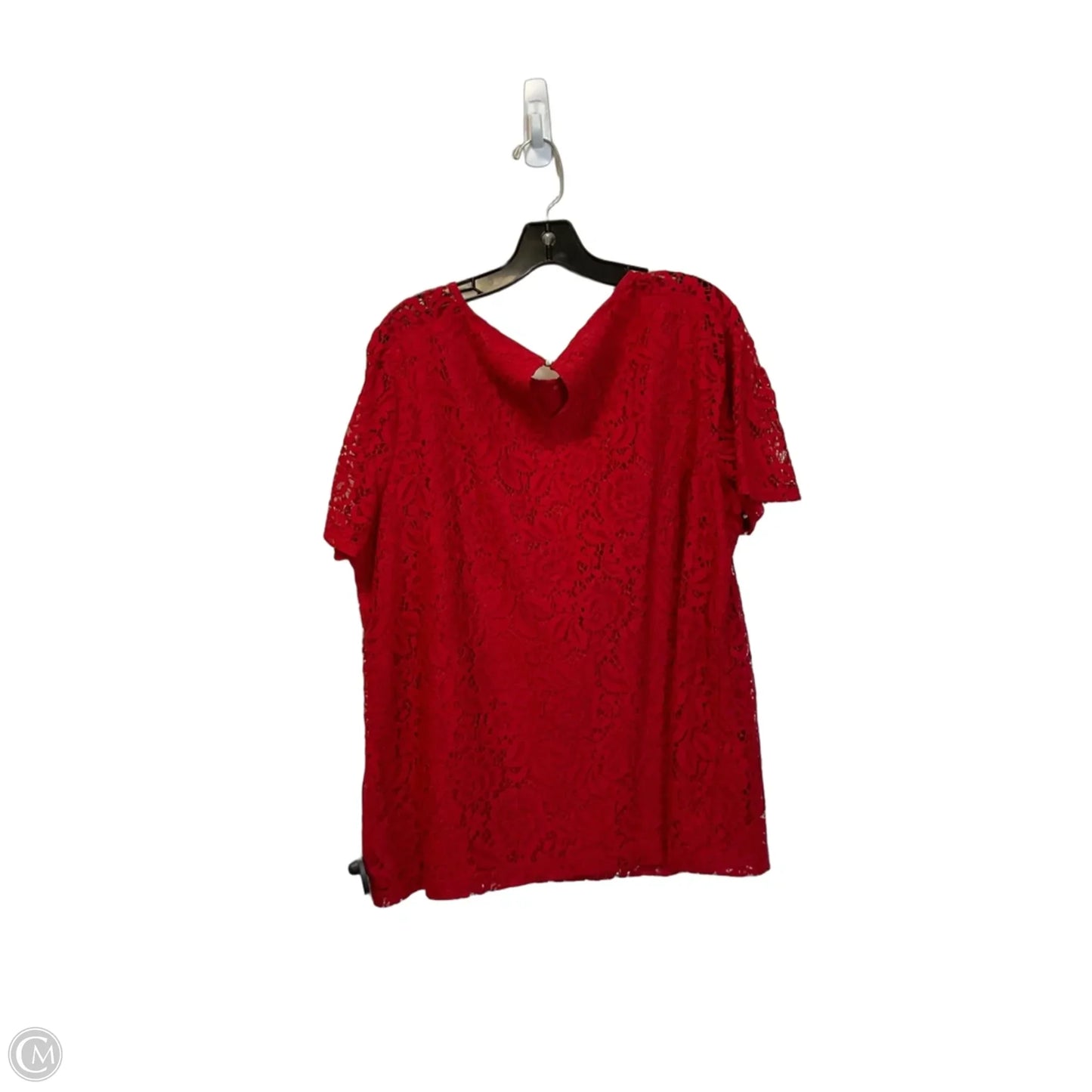 Top Short Sleeve By Liz Claiborne In Red, Size: Xxl