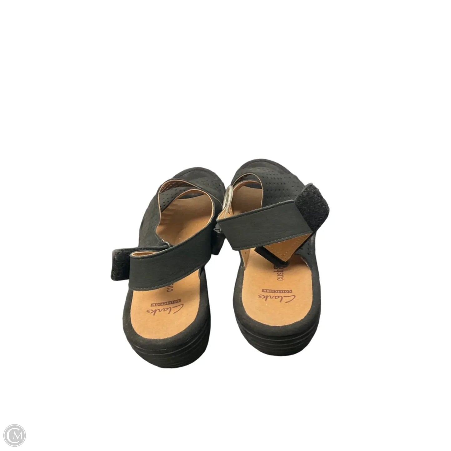 Sandals Heels Wedge By Clarks In Black, Size: 7.5