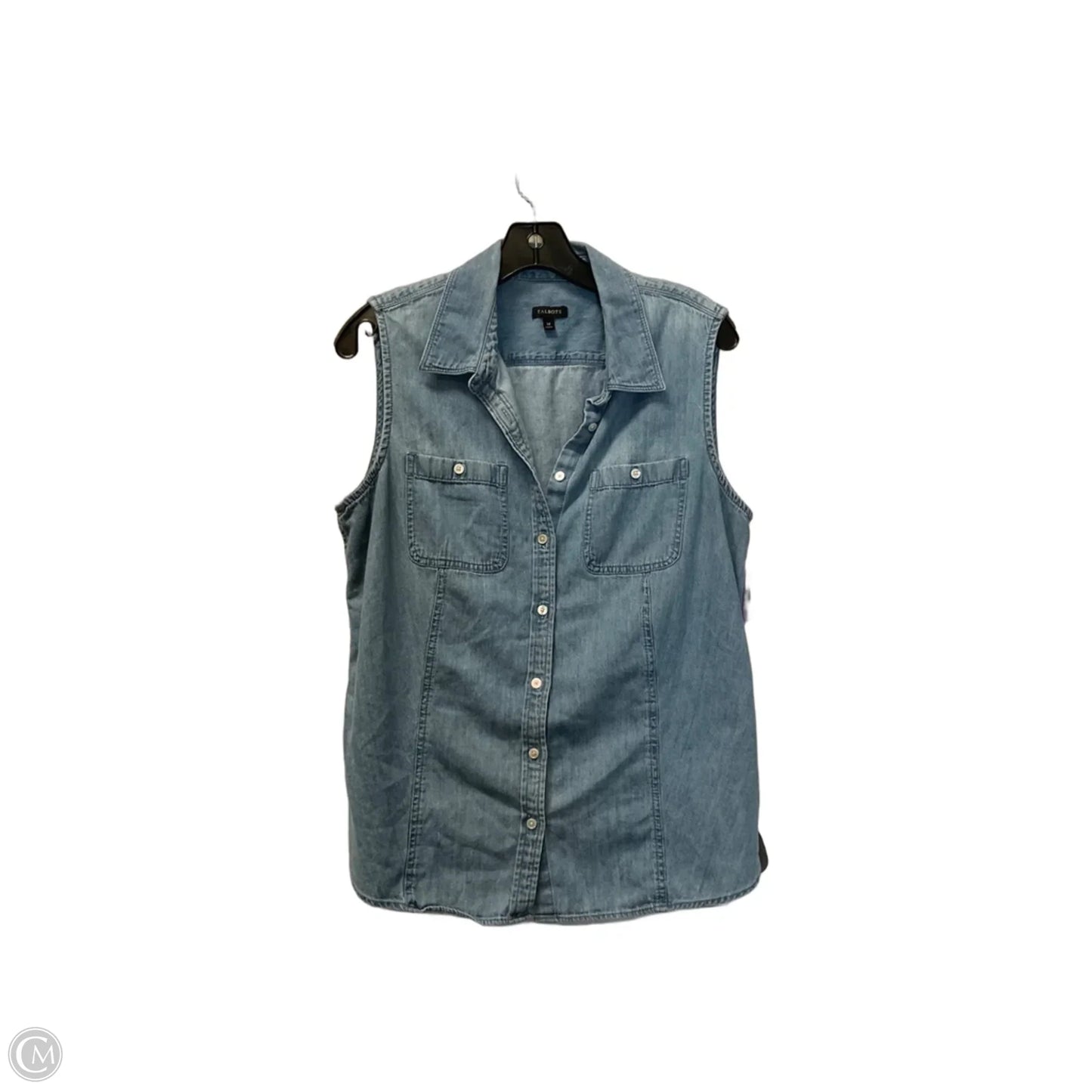 Top Sleeveless By Talbots In Blue Denim, Size: 14