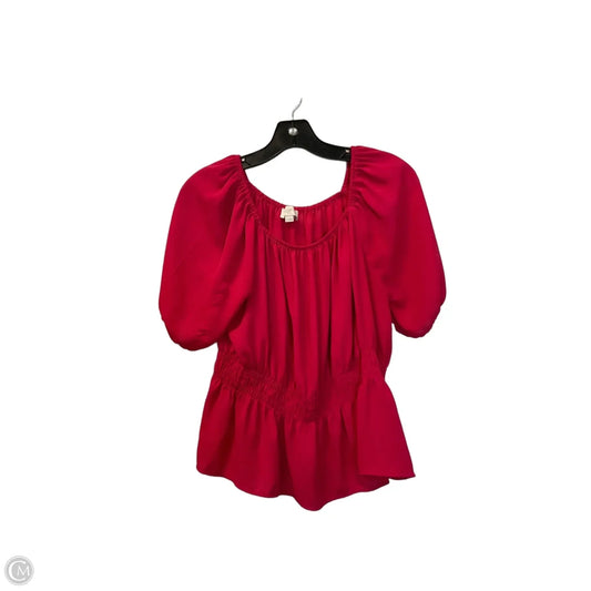 Top Short Sleeve By Loft In Red, Size: M