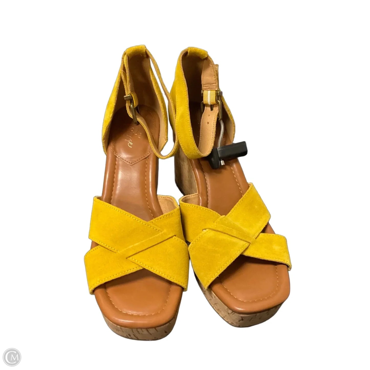 Sandals Heels Wedge By Crown Vintage In Yellow, Size: 8.5