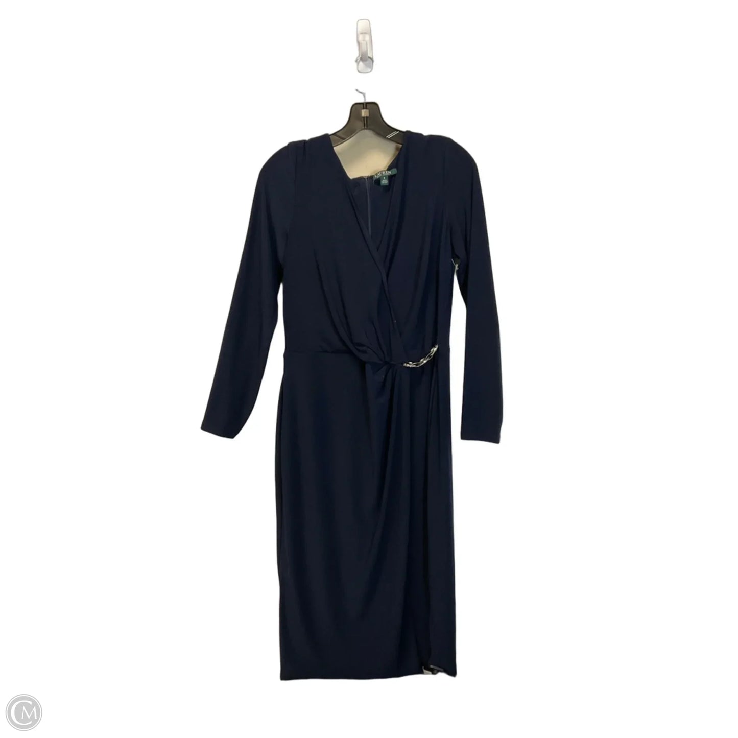 Dress Casual Midi By Lauren By Ralph Lauren In Navy, Size: 8