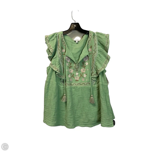 Top Sleeveless By Wonderly In Green, Size: Xl