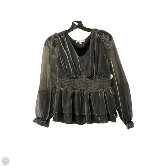 Top Long Sleeve By Dr2 In Silver, Size: S