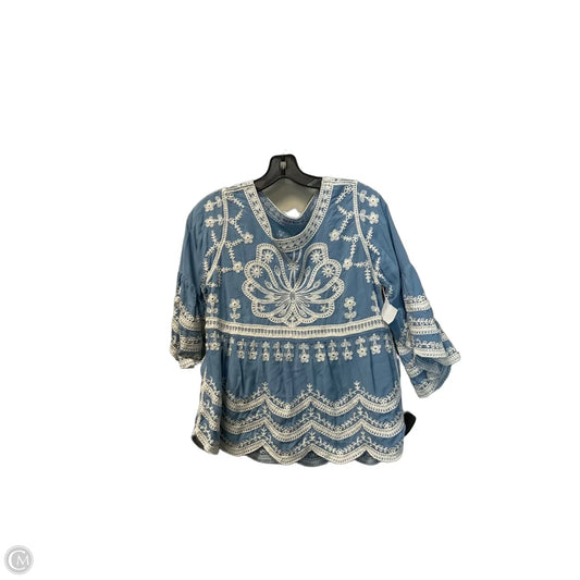 Top 3/4 Sleeve By Clothes Mentor In Blue, Size: M