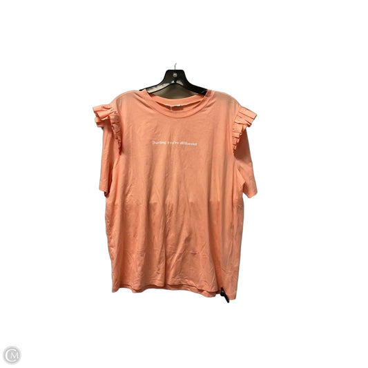 Top Short Sleeve Basic By Zara In Orange, Size: Xl