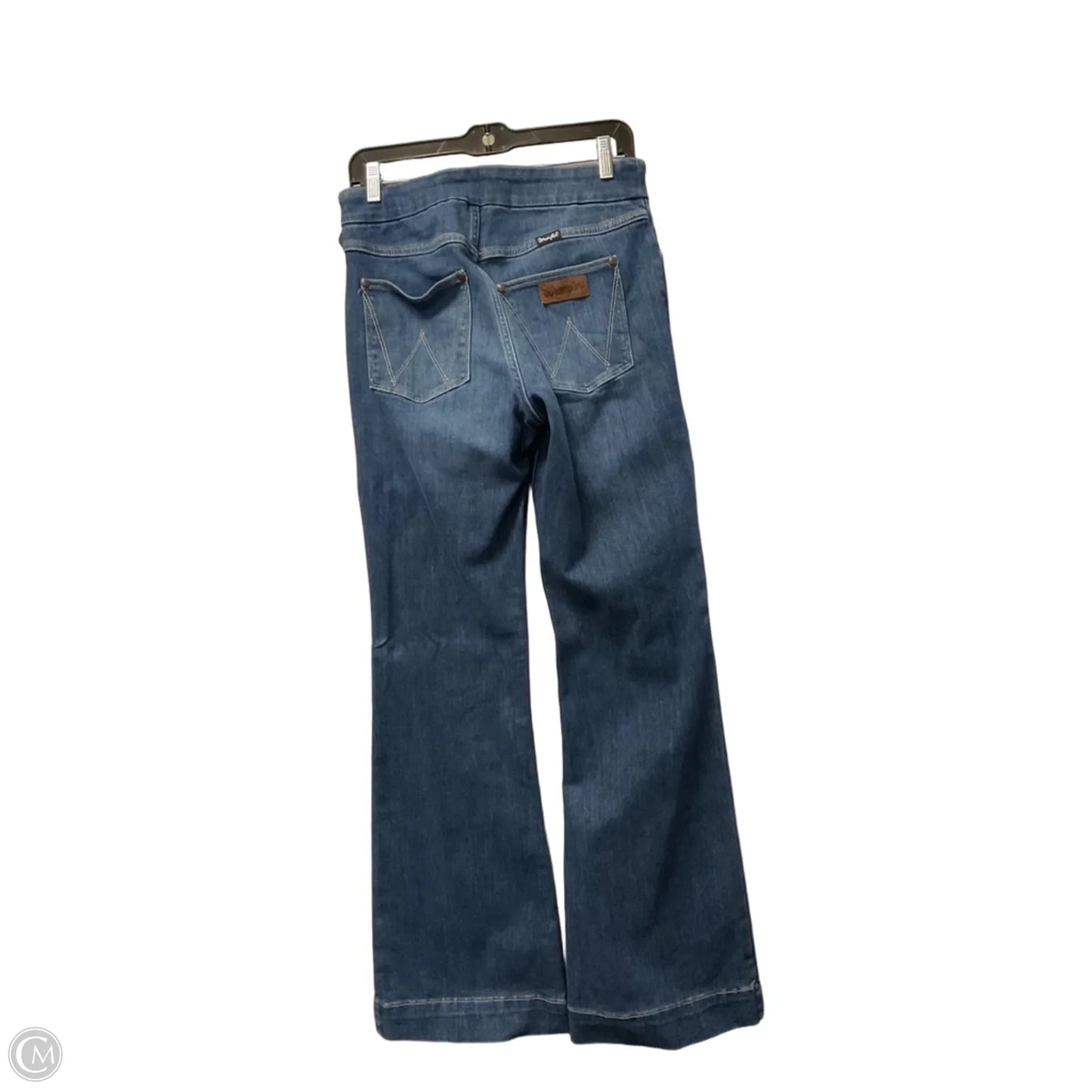 Jeans Flared By Wrangler In Blue Denim, Size: 8