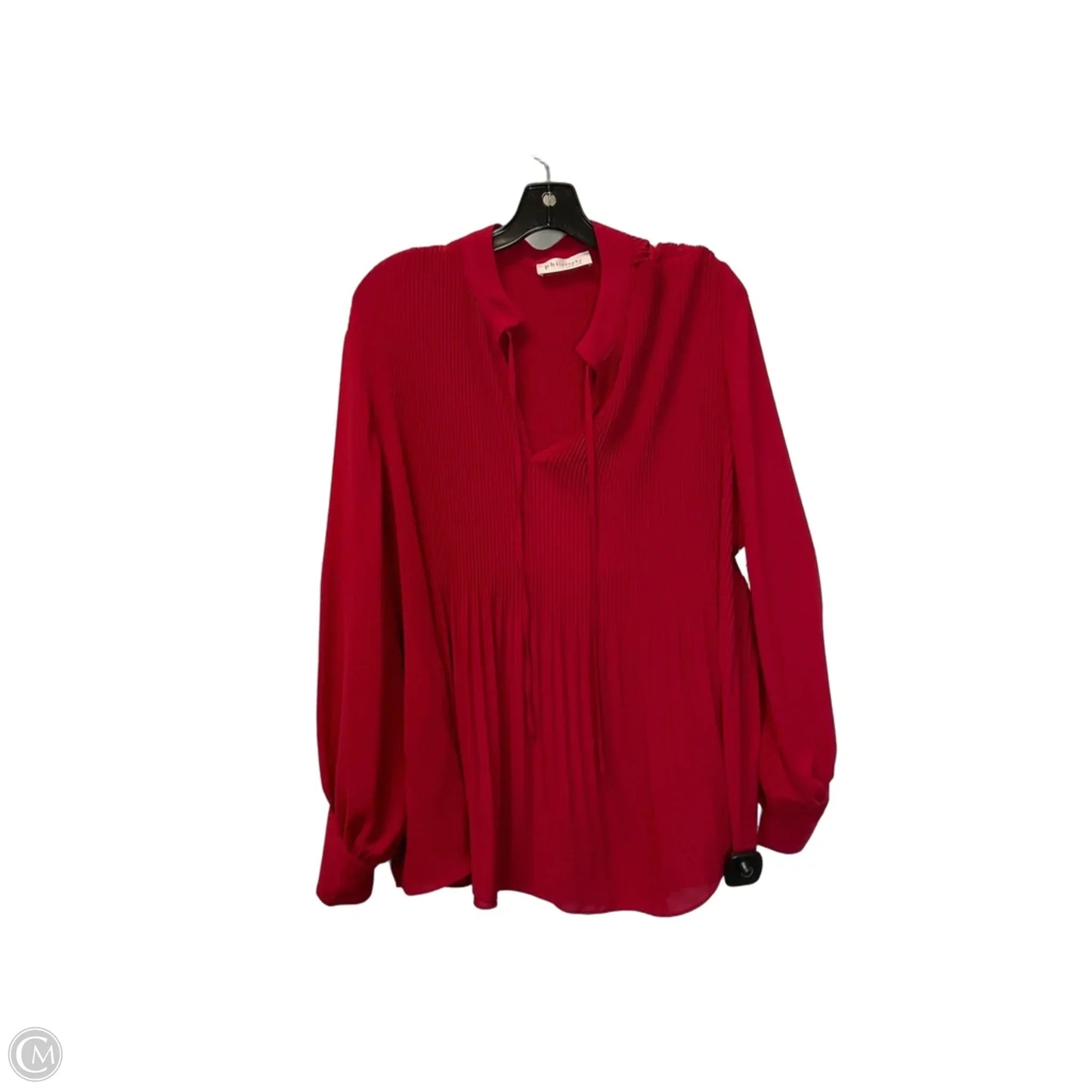 Top Long Sleeve By Philosophy In Red, Size: 2x