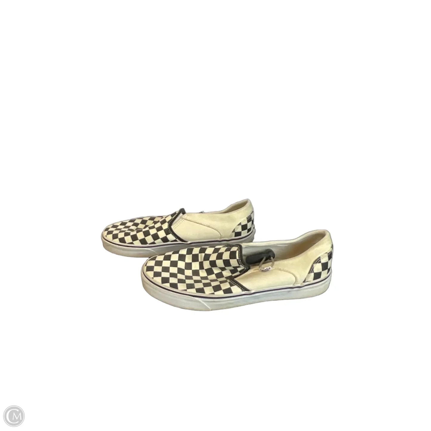 Shoes Flats By Vans In Black & Cream, Size: 11