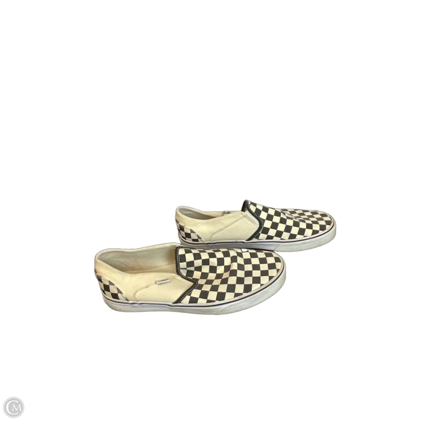 Shoes Flats By Vans In Black & Cream, Size: 11