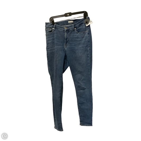 Jeans Skinny By Good American In Blue Denim, Size: 12