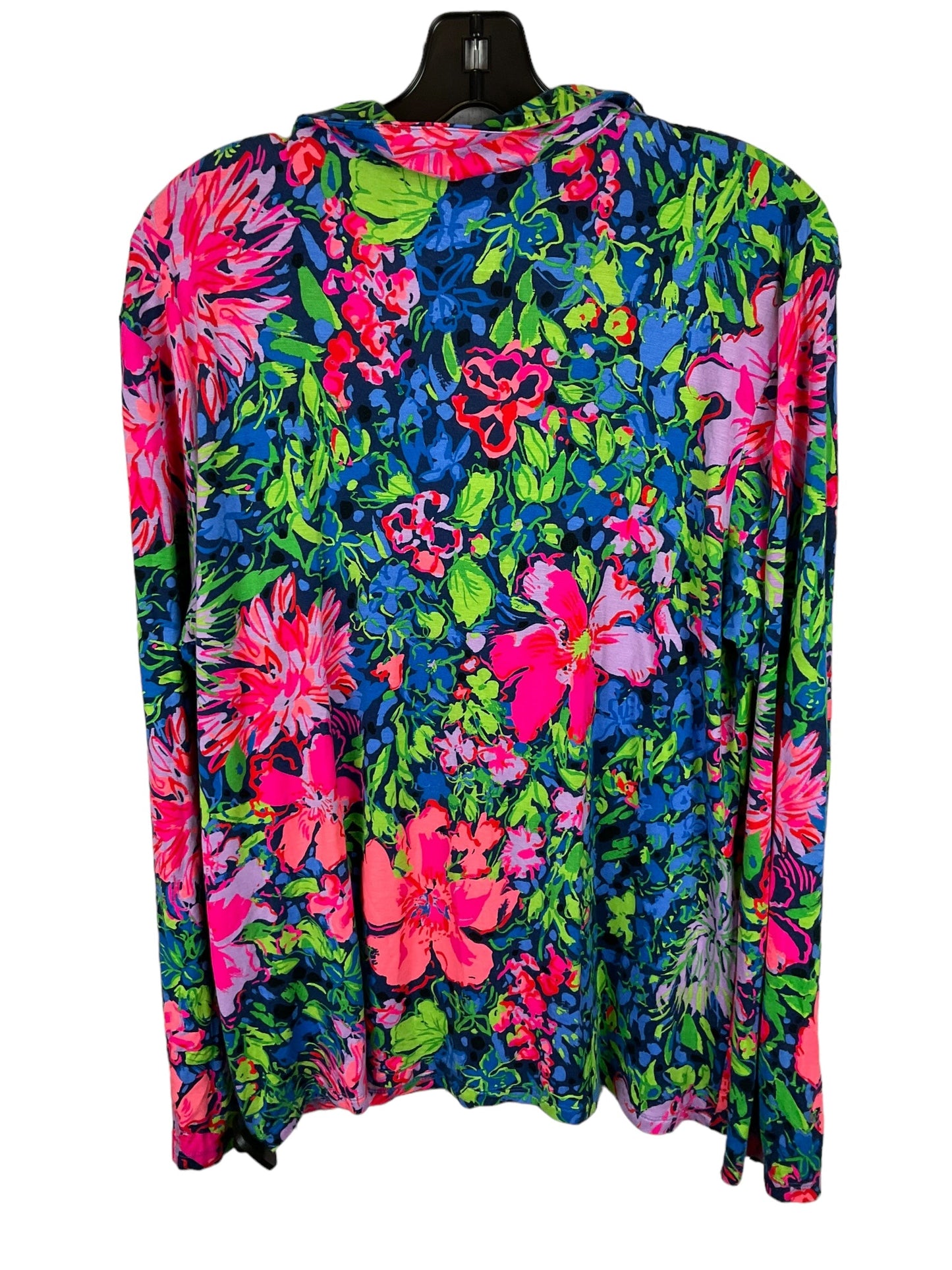 Floral Print Top Long Sleeve Designer Lilly Pulitzer, Size Xl
