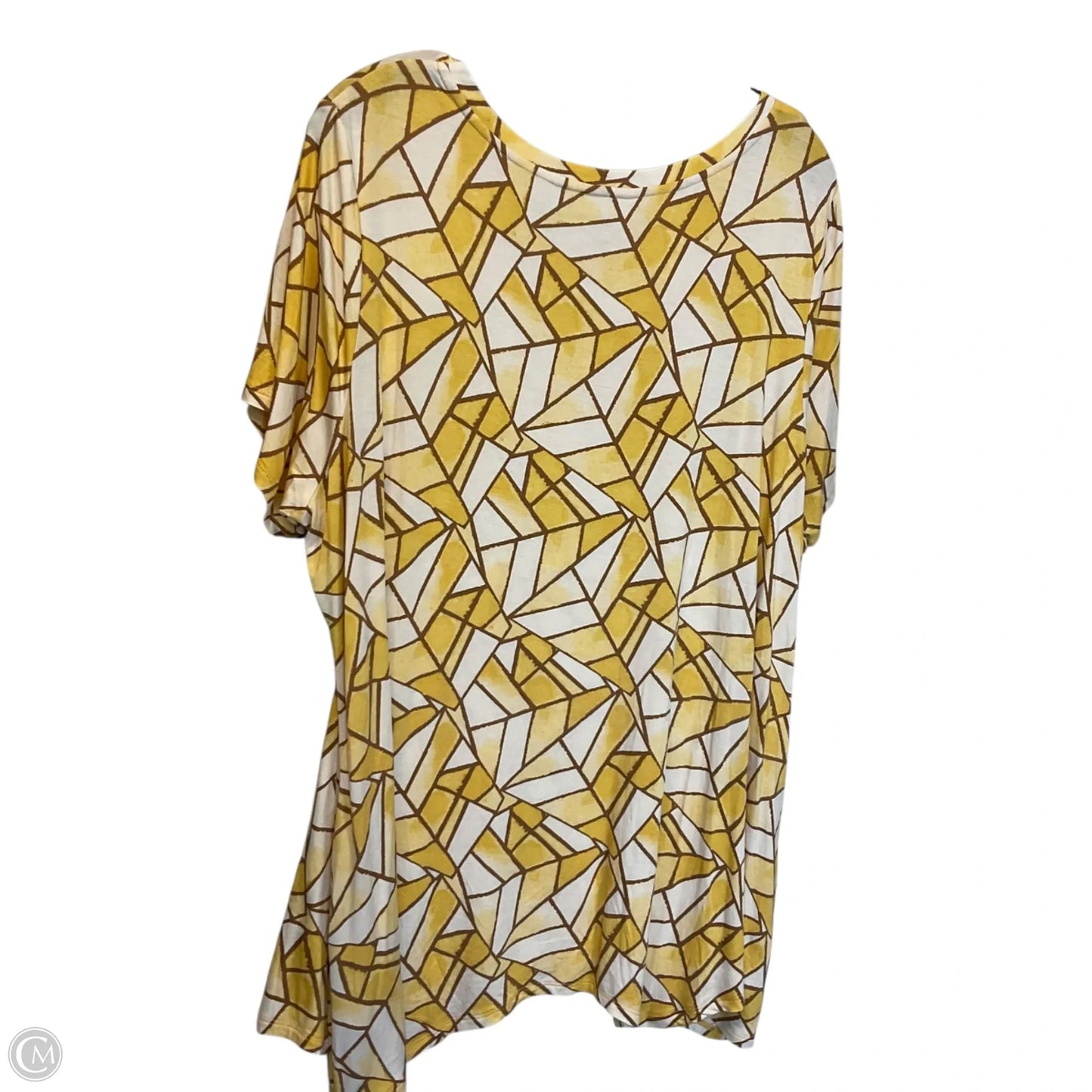 Top Short Sleeve By Logo In Yellow, Size: 2x