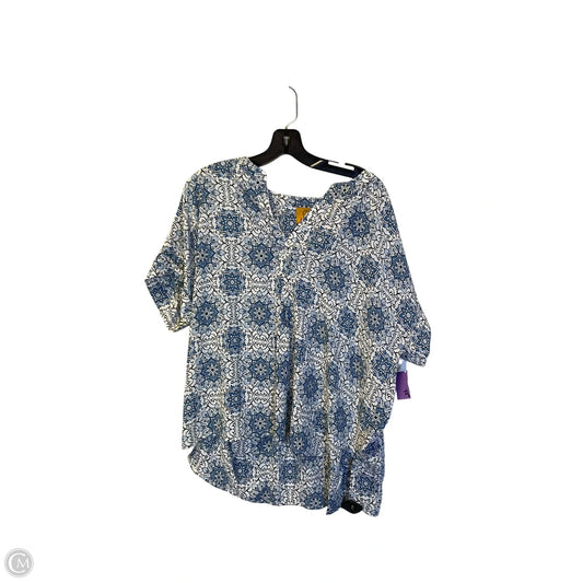 Top Short Sleeve By Ruby Rd In Blue, Size: L