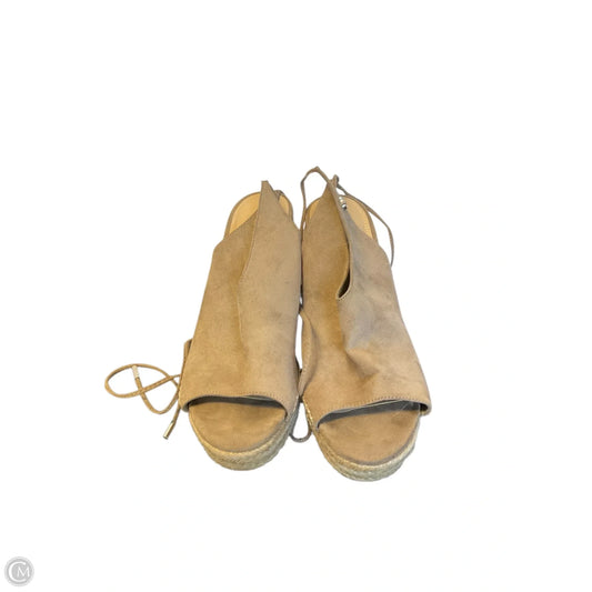 Sandals Heels Wedge By Guess In Tan, Size: 6.5