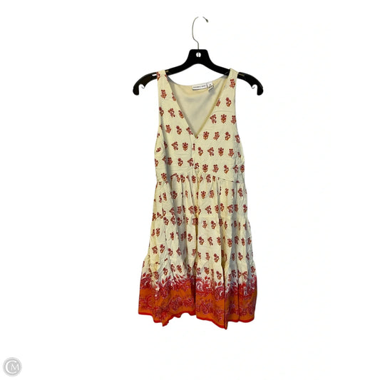 Dress Casual Short By Clothes Mentor In Cream & Orange, Size: M