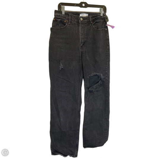 Jeans Straight By Abercrombie And Fitch In Black Denim, Size: 6
