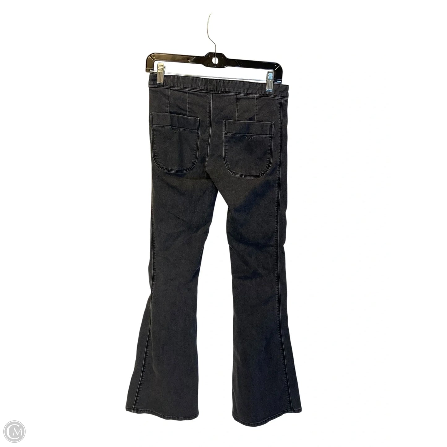 Jeans Flared By Free People In Black Denim, Size: 2