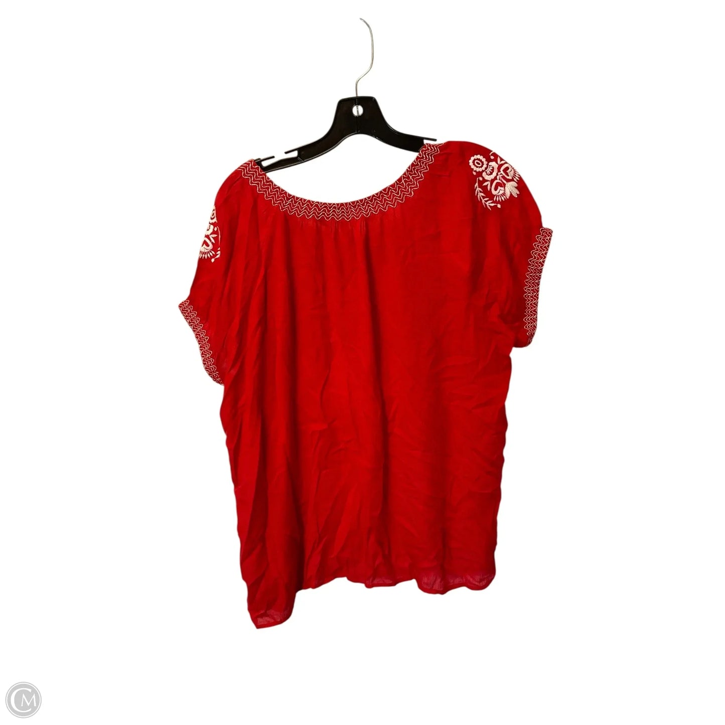 Top Short Sleeve By New Directions In Red, Size: L